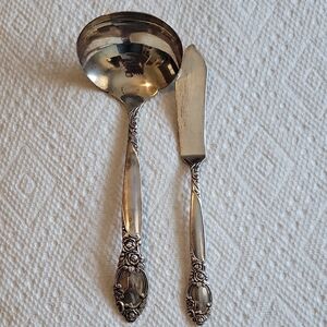 Elegant Silver Plated Ladle and Spreader Set